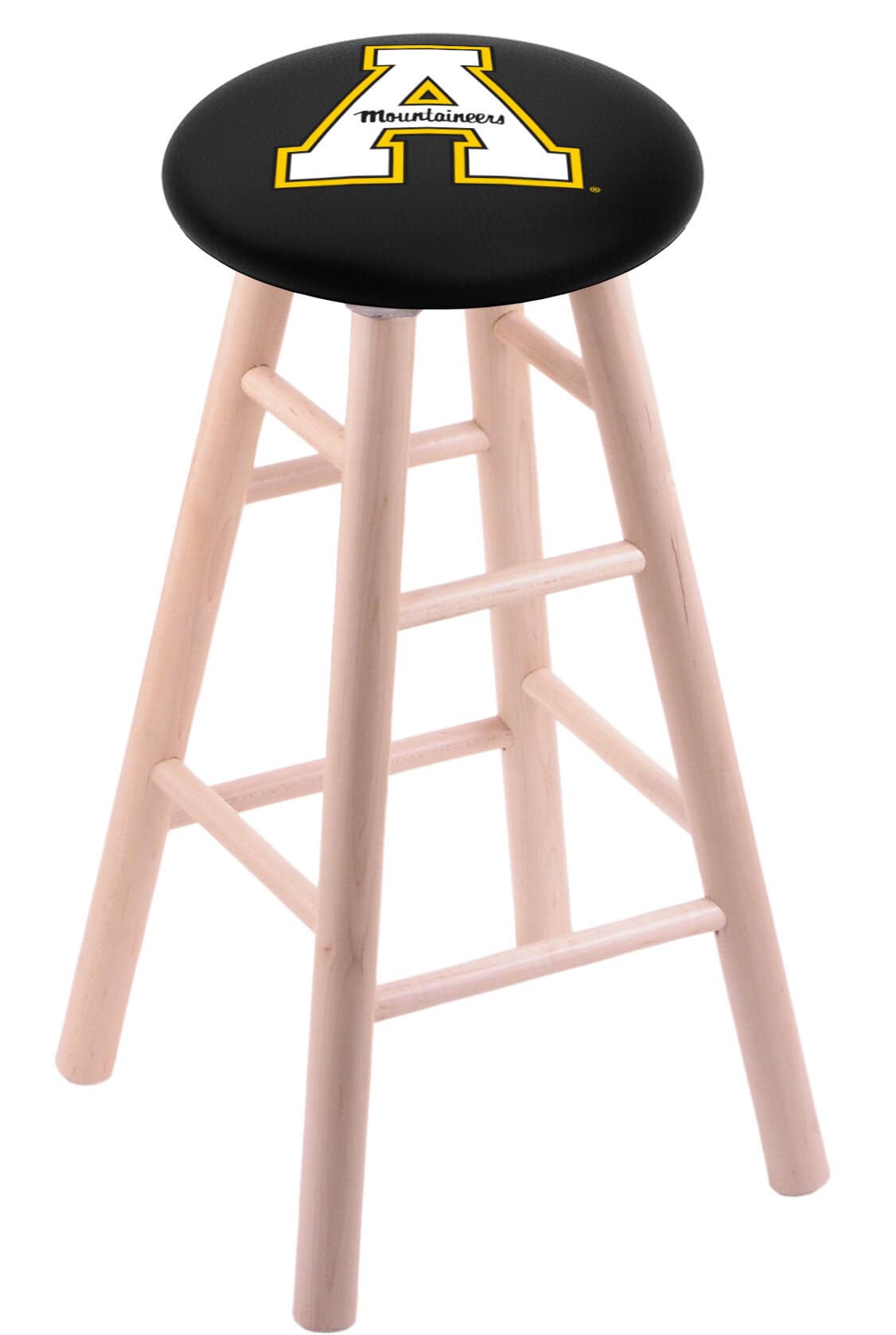 Appalachian State University 30" Swivel Maple Bar Stool in Natural Finish 1 Appalachian State University 30" Swivel Maple Bar Stool in Natural Finish