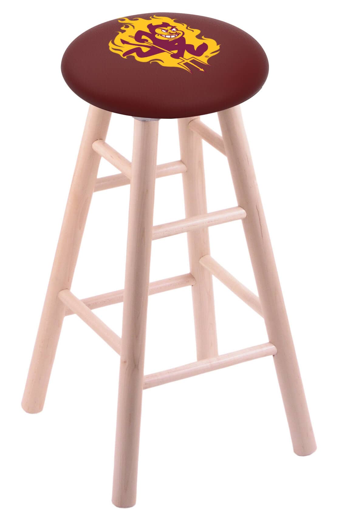 Arizona State University 24" Swivel Maple Counter Stool in Natural Finish (Sparky Logo) 1 Arizona State University 24" Swivel Maple Counter Stool in Natural Finish (Sparky Logo)