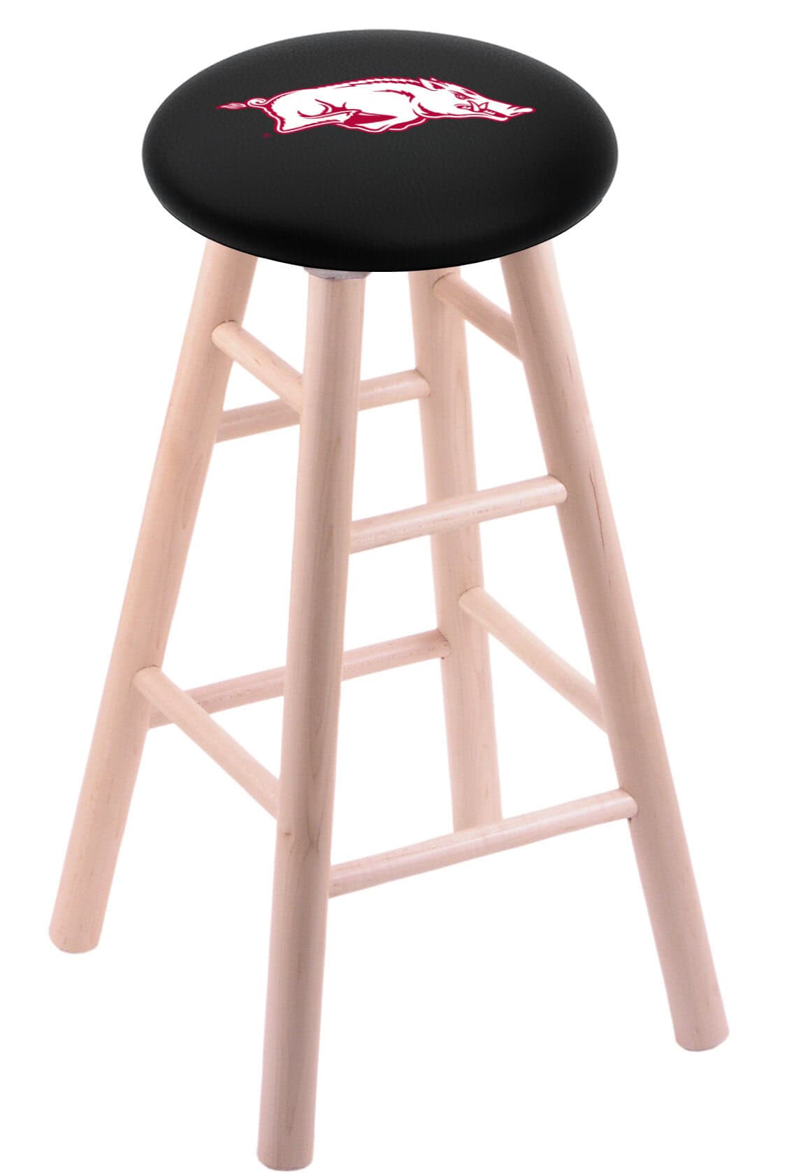 University of Arkansas 30" Swivel Maple Bar Stool in Natural Finish 1 University of Arkansas 30" Swivel Maple Bar Stool in Natural Finish