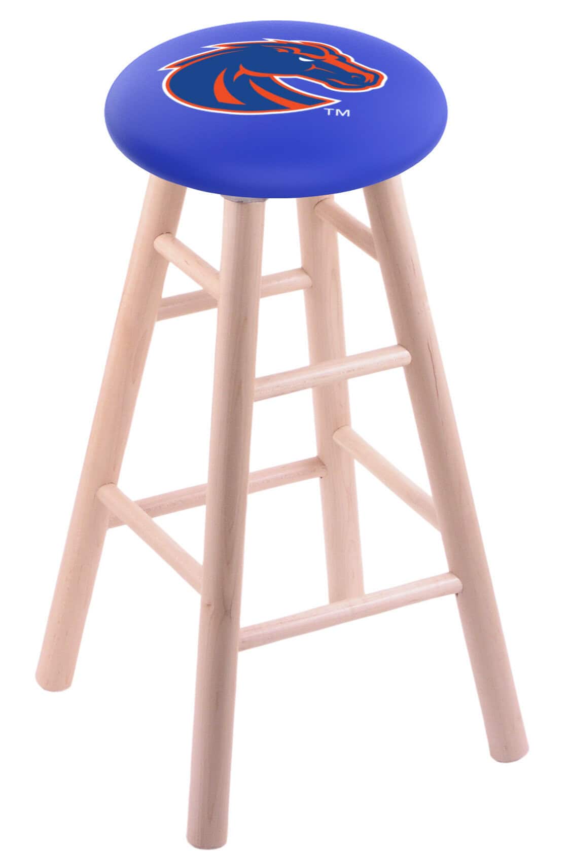 Boise State University 30" Swivel Maple Bar Stool in Natural Finish 1 Boise State University 30" Swivel Maple Bar Stool in Natural Finish