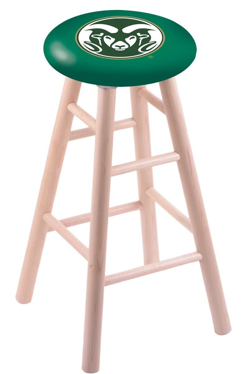 Colorado State University 30" Swivel Maple Bar Stool in Natural Finish 1 Colorado State University 30" Swivel Maple Bar Stool in Natural Finish
