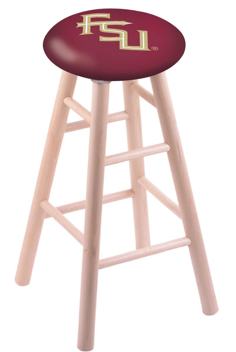 Florida State University 30" Swivel Maple Bar Stool in Medium Finish (Script Logo) 1 Florida State University 30" Swivel Maple Bar Stool in Medium Finish (Script Logo)