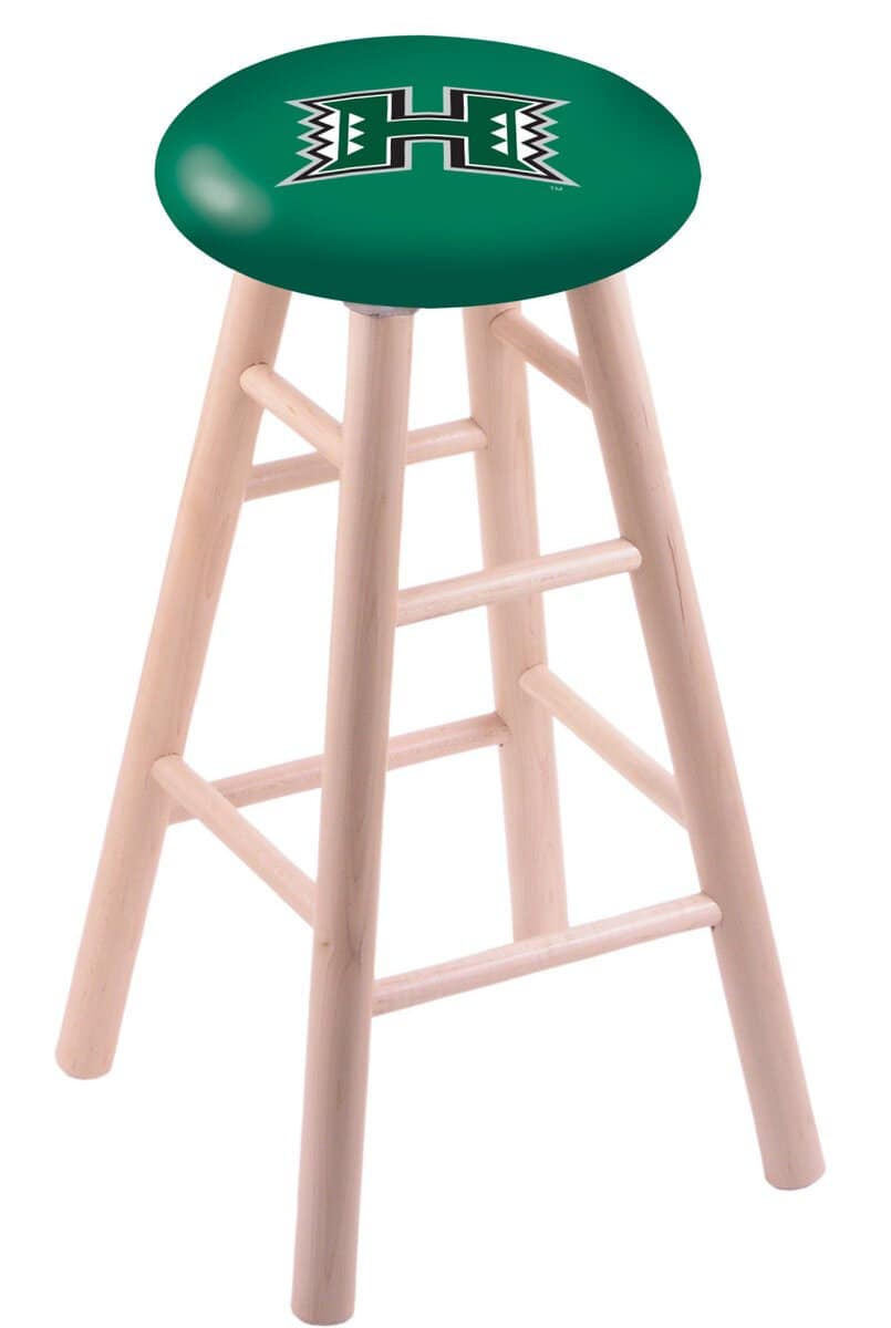 University of Hawaii 30" Swivel Maple Bar Stool in Natural Finish 1 University of Hawaii 30" Swivel Maple Bar Stool in Natural Finish