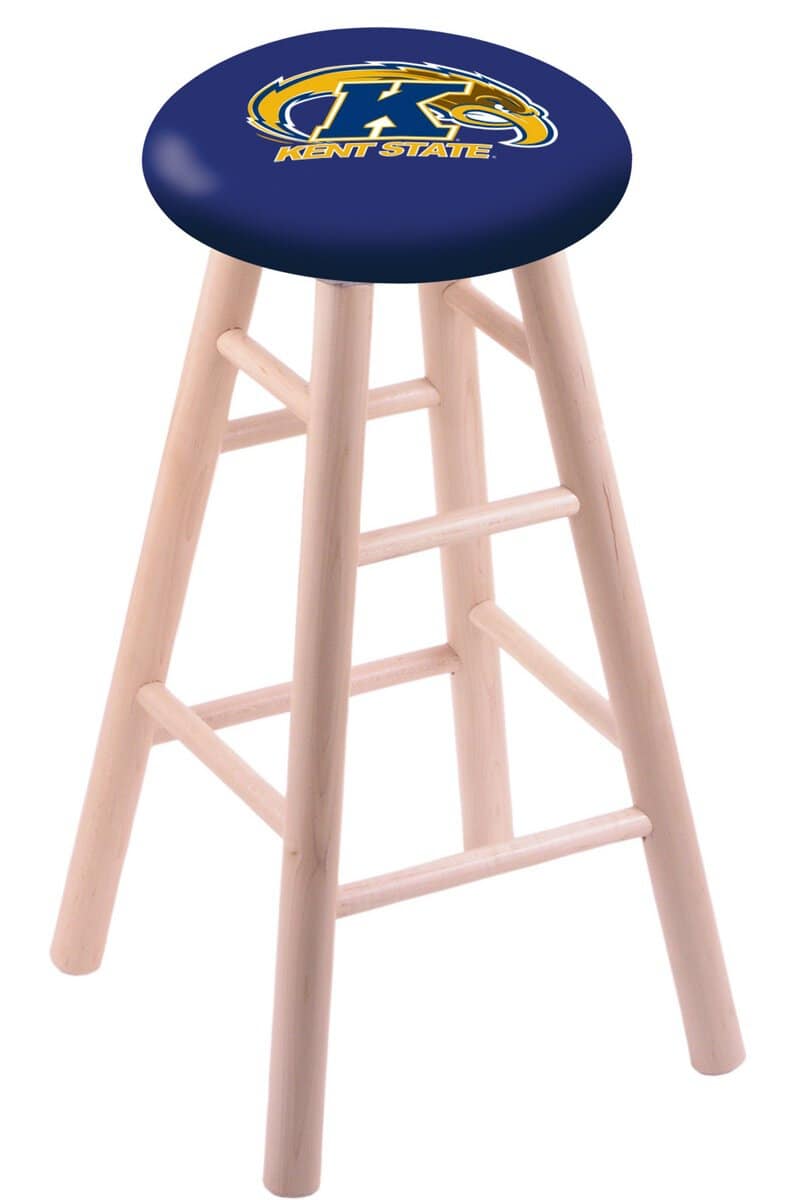 Kent State University 30" Swivel Maple Bar Stool in Natural Finish 1 Kent State University 30" Swivel Maple Bar Stool in Natural Finish
