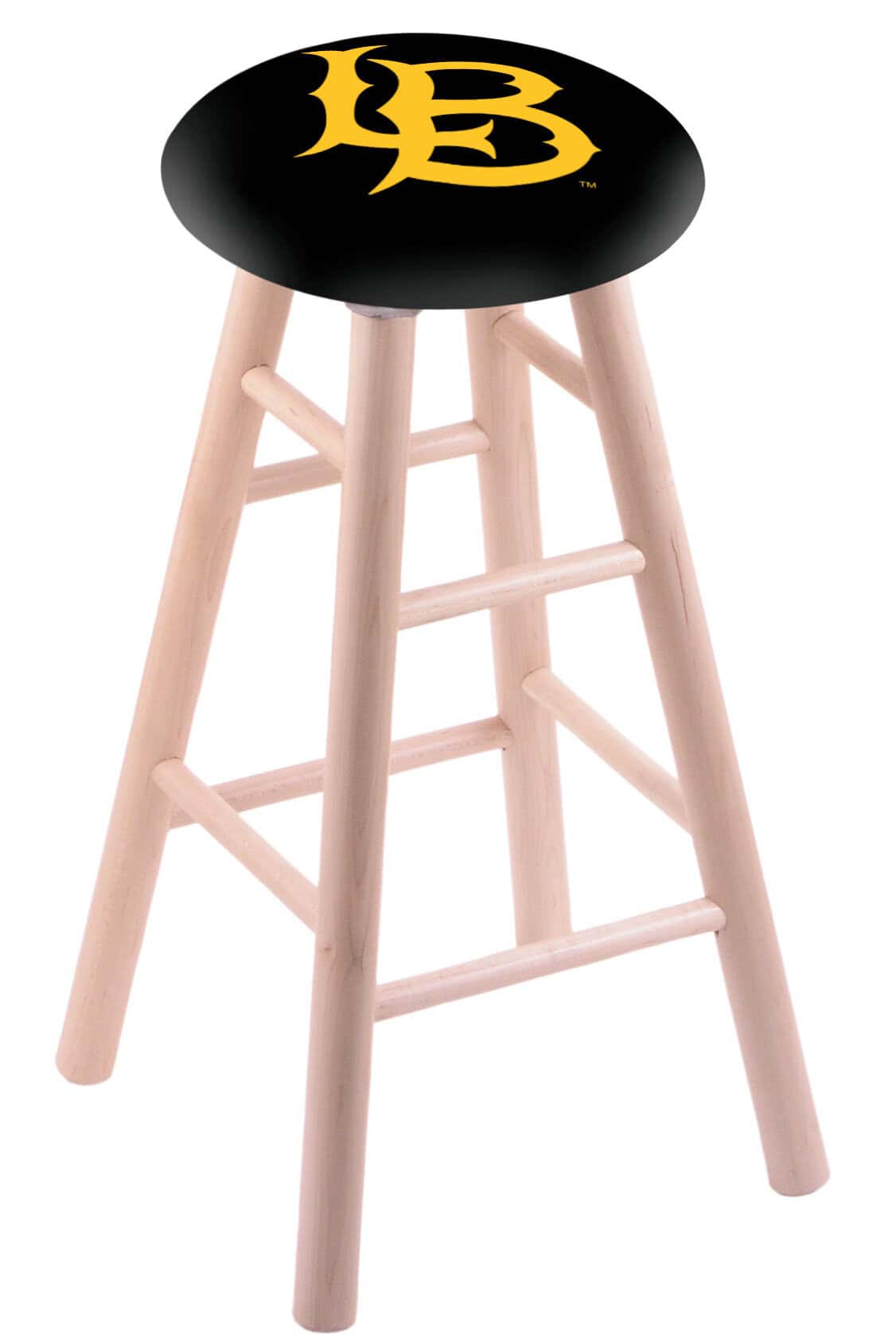 Long Beach State University 30" Swivel Maple Bar Stool in Natural Finish 1 Long Beach State University 30" Swivel Maple Bar Stool in Natural Finish