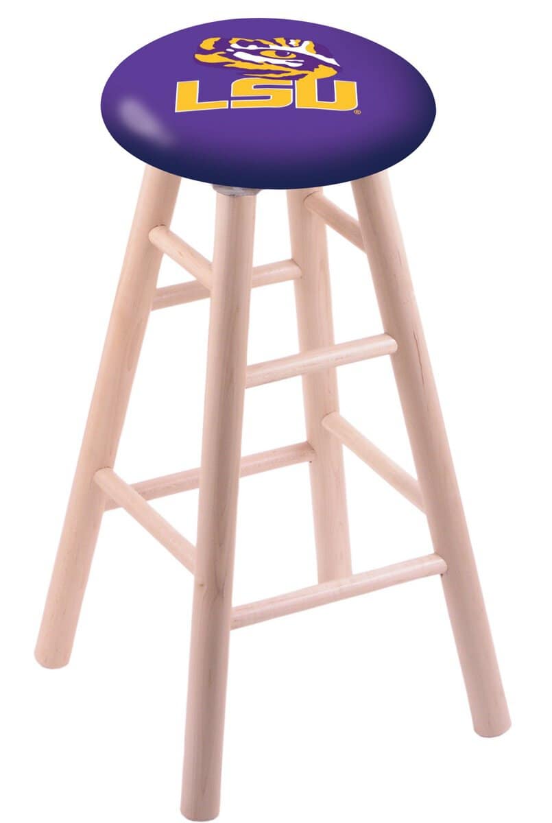 Louisiana State University 30" Swivel Maple Bar Stool in Natural Finish 1 Louisiana State University 30" Swivel Maple Bar Stool in Natural Finish