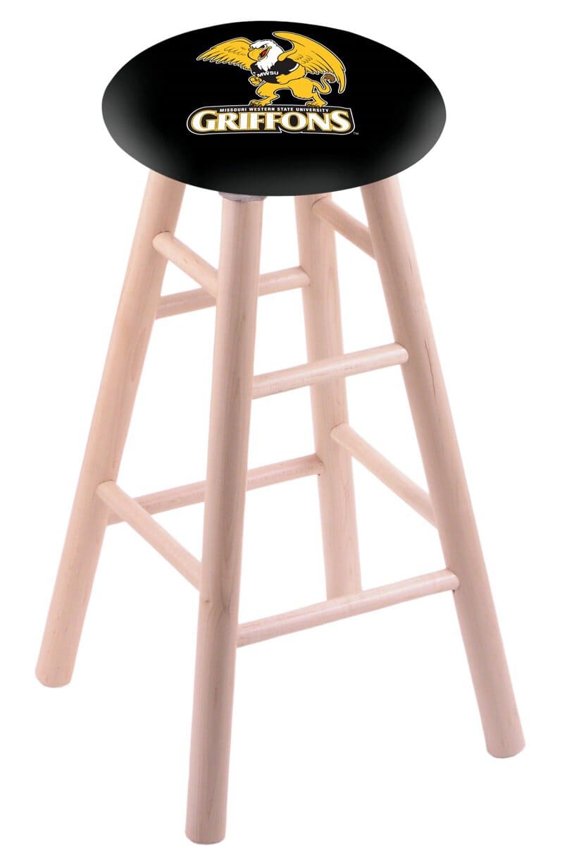 Missouri Western State University 30" Swivel Maple Bar Stool in Natural Finish 1 Missouri Western State University 30" Swivel Maple Bar Stool in Natural Finish