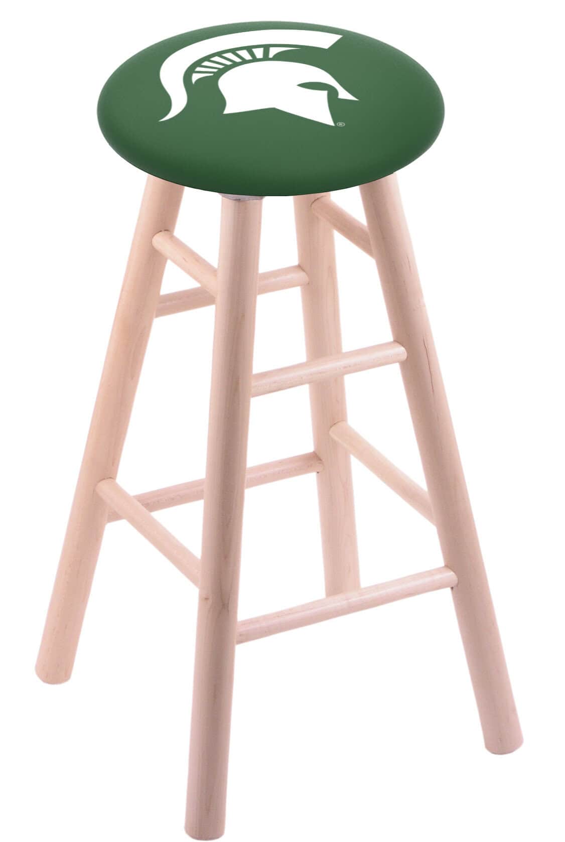 Michigan State University 30" Swivel Maple Bar Stool in Natural Finish 1 Michigan State University 30" Swivel Maple Bar Stool in Natural Finish