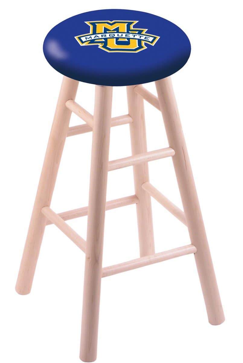 Marquette University 30" Swivel Maple Bar Stool in Natural Finish 1 Marquette University 30" Swivel Maple Bar Stool in Natural Finish