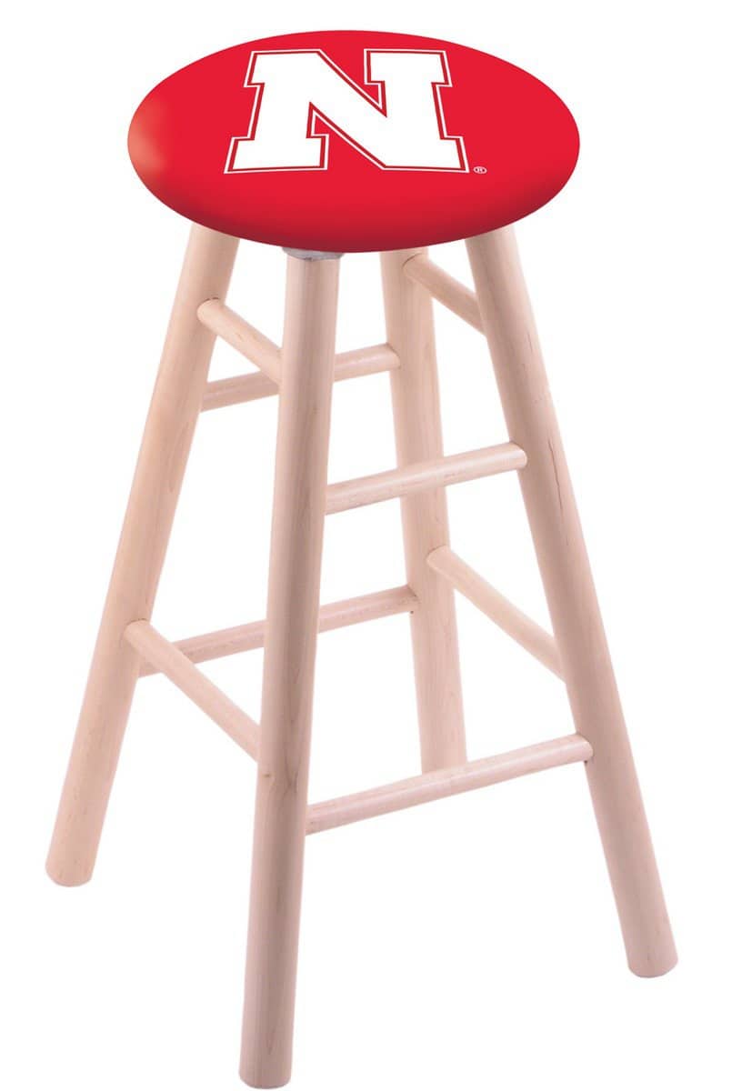 University of Nebraska 30" Swivel Maple Bar Stool in Natural Finish 1 University of Nebraska 30" Swivel Maple Bar Stool in Natural Finish