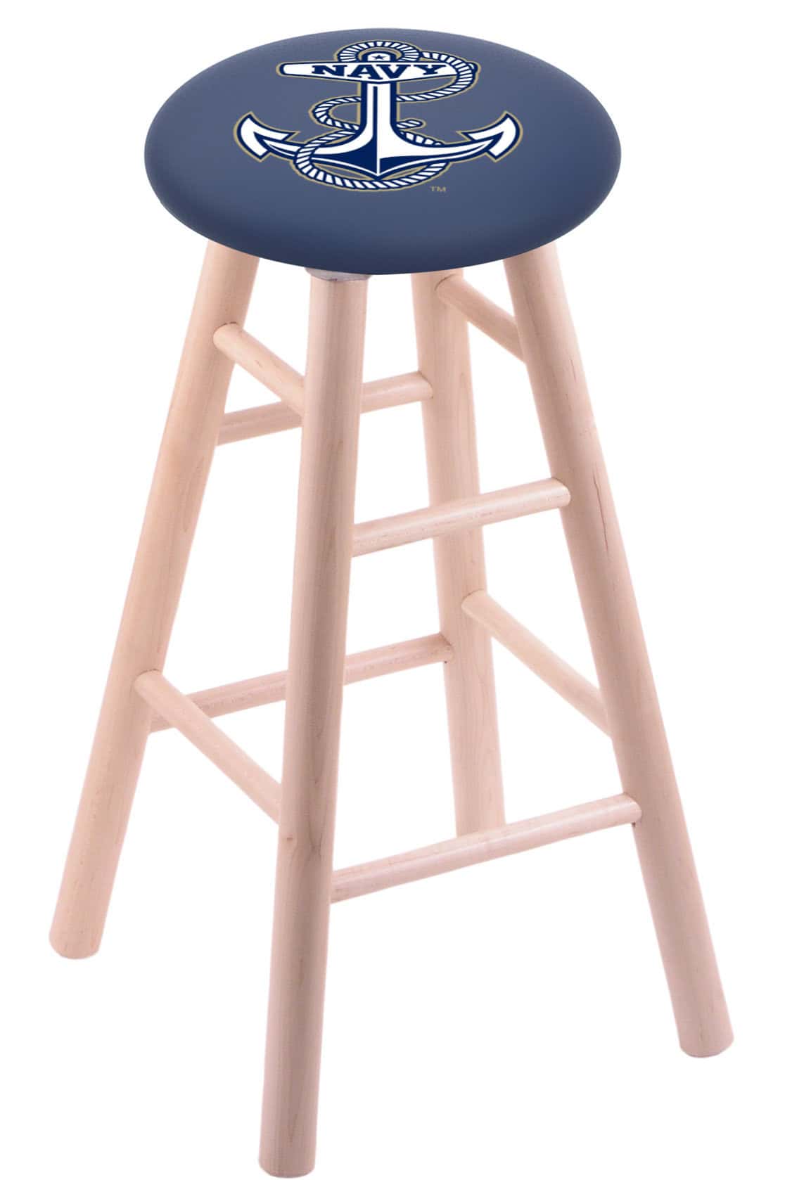 US Naval Academy 30" Swivel Maple Bar Stool in Natural Finish 1 US Naval Academy 30" Swivel Maple Bar Stool in Natural Finish