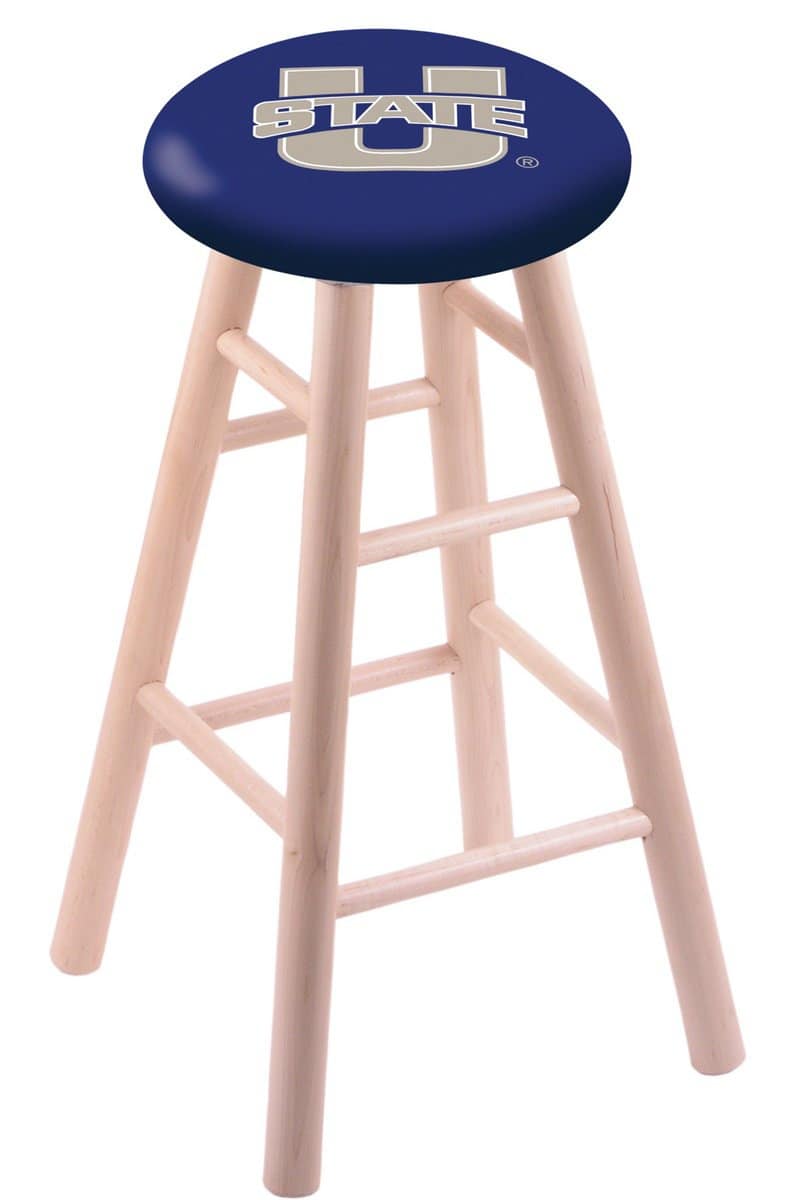 Utah State University 30" Swivel Maple Bar Stool in Natural Finish 1 Utah State University 30" Swivel Maple Bar Stool in Natural Finish