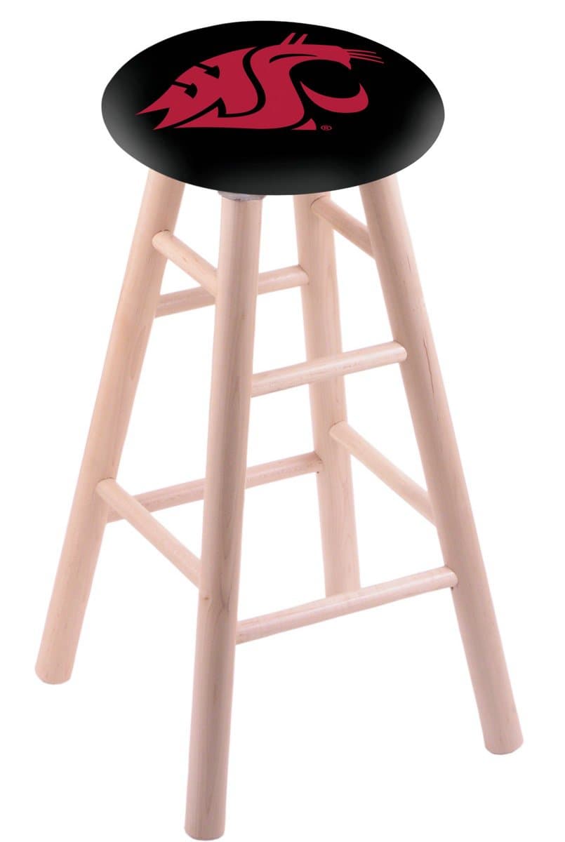 Washington State University 30" Swivel Maple Bar Stool in Natural Finish 1 Washington State University 30" Swivel Maple Bar Stool in Natural Finish