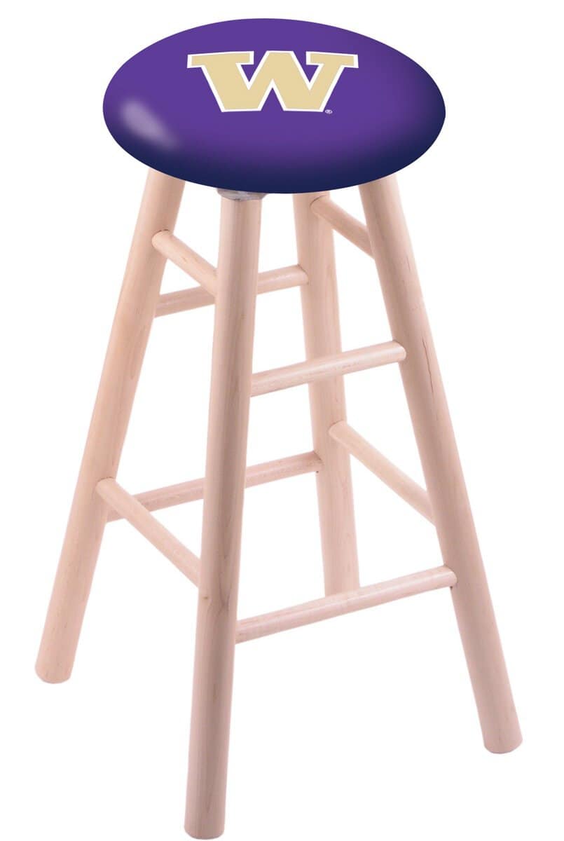 University of Washington 30" Swivel Maple Bar Stool in Natural Finish 1 University of Washington 30" Swivel Maple Bar Stool in Natural Finish