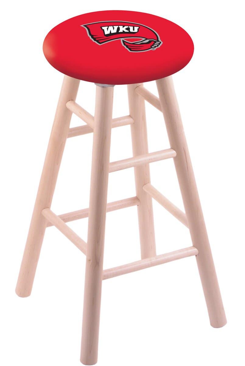 Western Kentucky University 30" Swivel Maple Bar Stool in Natural Finish 1 Western Kentucky University 30" Swivel Maple Bar Stool in Natural Finish