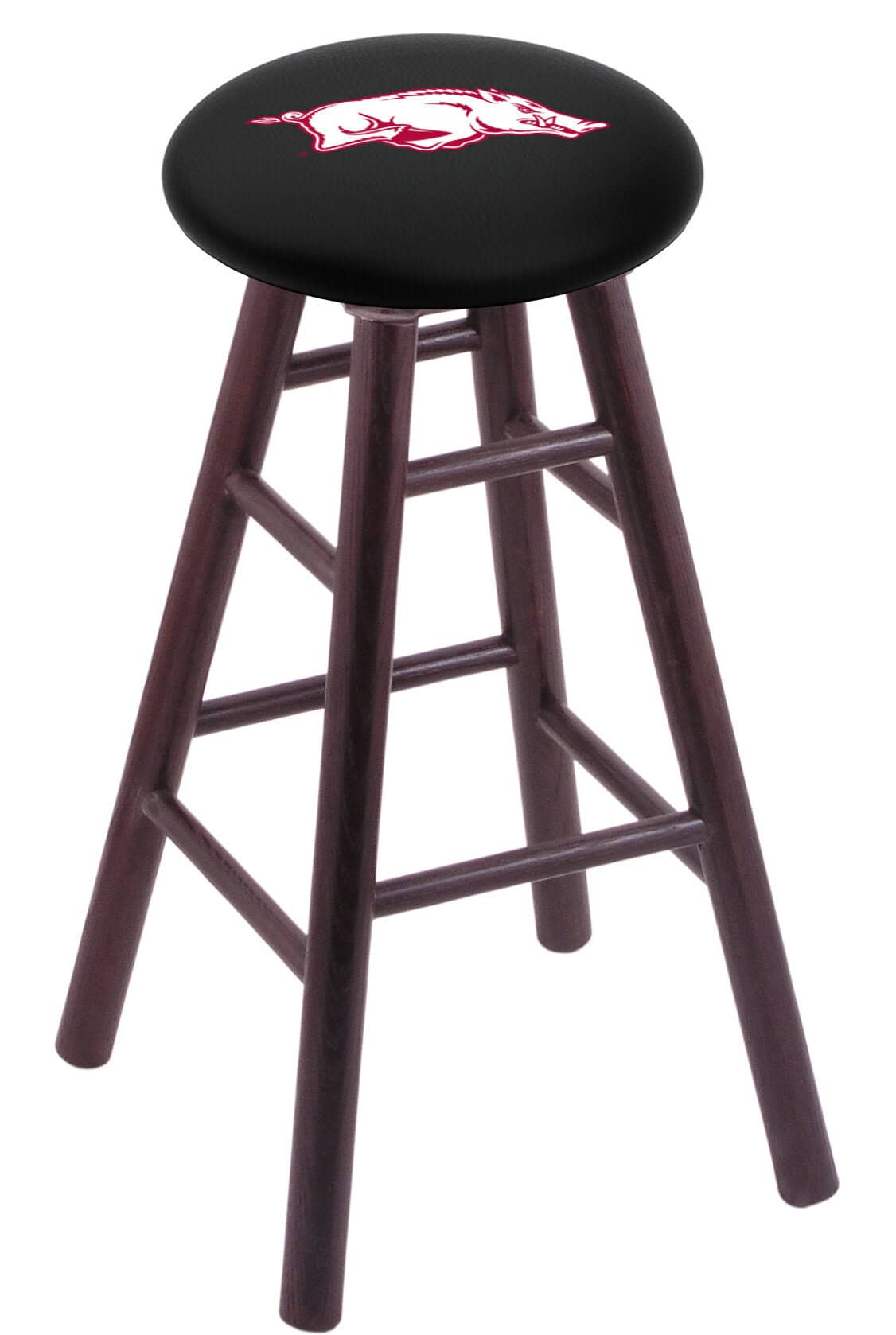 University of Arkansas 30" Swivel Oak Bar Stool in Dark Cherry Finish 1 University of Arkansas 30" Swivel Oak Bar Stool in Dark Cherry Finish