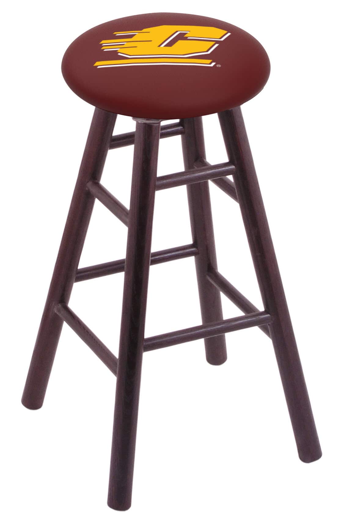Central Michigan University 30" Swivel Oak Bar Stool in Dark Cherry Finish 1 Central Michigan University 30" Swivel Oak Bar Stool in Dark Cherry Finish
