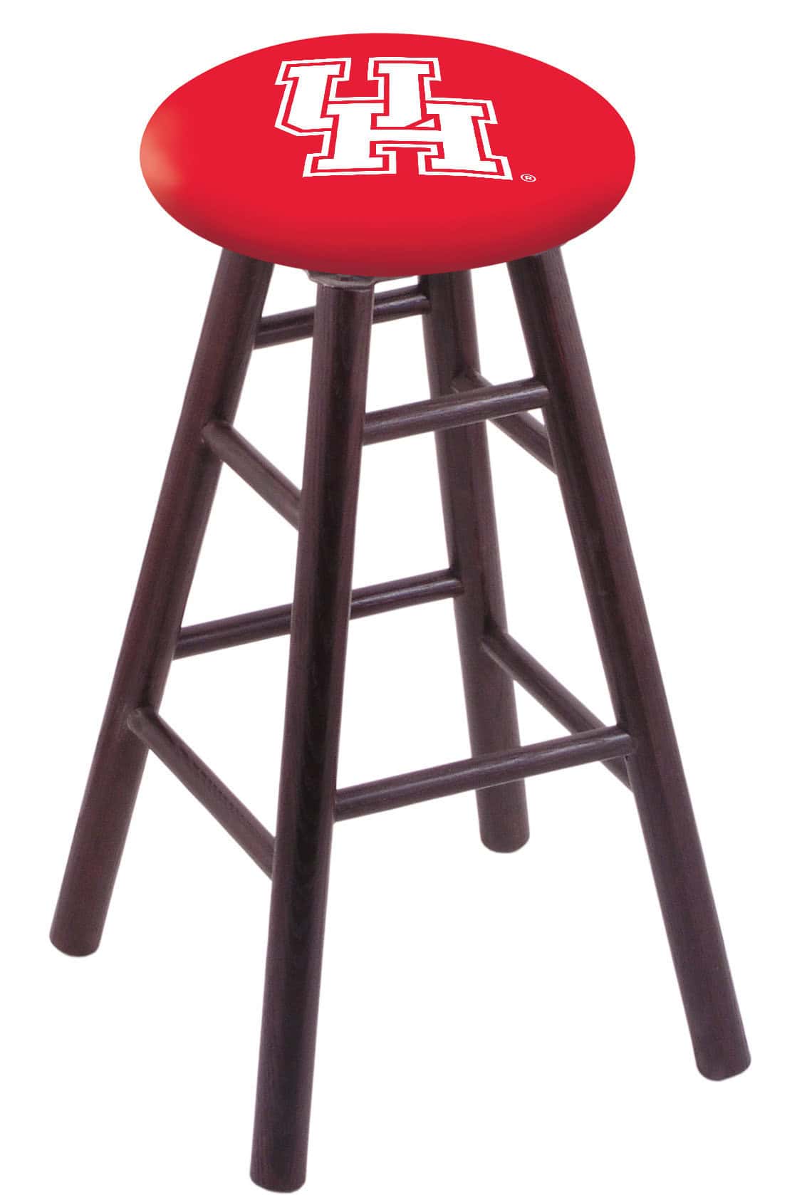 University of Houston 24" Swivel Oak Counter Stool in Dark Cherry Finish 1 University of Houston 24" Swivel Oak Counter Stool in Dark Cherry Finish