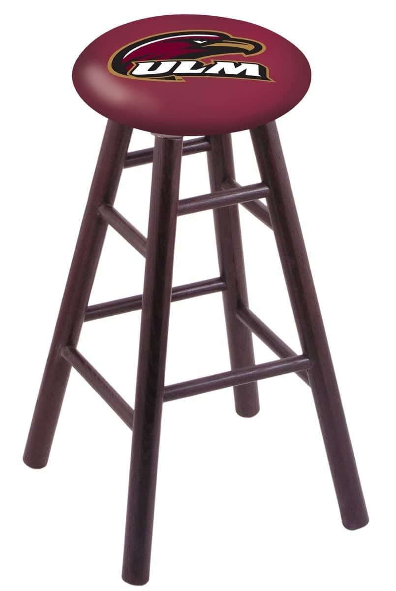 University of Louisiana at Monroe 30" Swivel Oak Bar Stool in Dark Cherry Finish 1 University of Louisiana at Monroe 30" Swivel Oak Bar Stool in Dark Cherry Finish