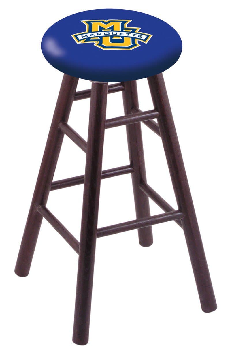 Marquette University 30" Swivel Oak Bar Stool in Dark Cherry Finish 1 Marquette University 30" Swivel Oak Bar Stool in Dark Cherry Finish