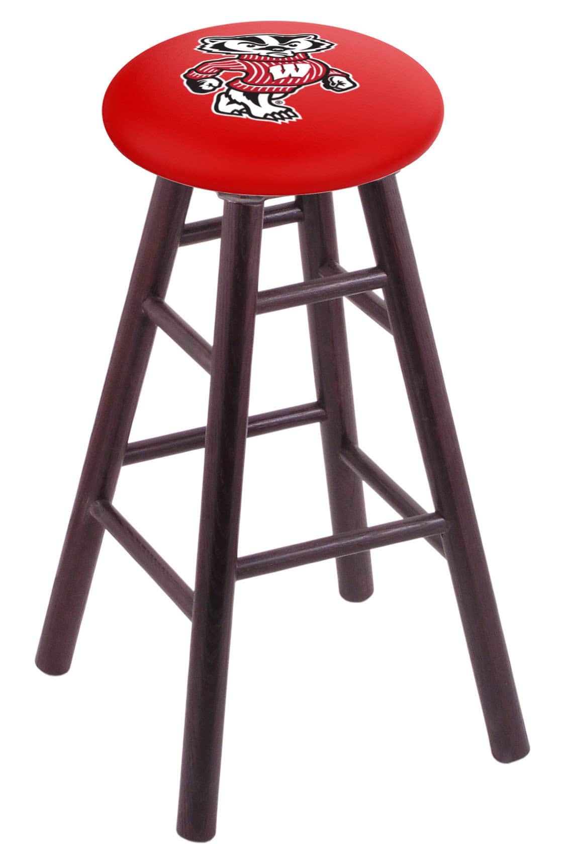University of Wisconsin 36" Swivel Maple Extra Tall Bar Stool in Natural Finish (Badger Logo 1 University of Wisconsin 36" Swivel Maple Extra Tall Bar Stool in Natural Finish (Badger Logo