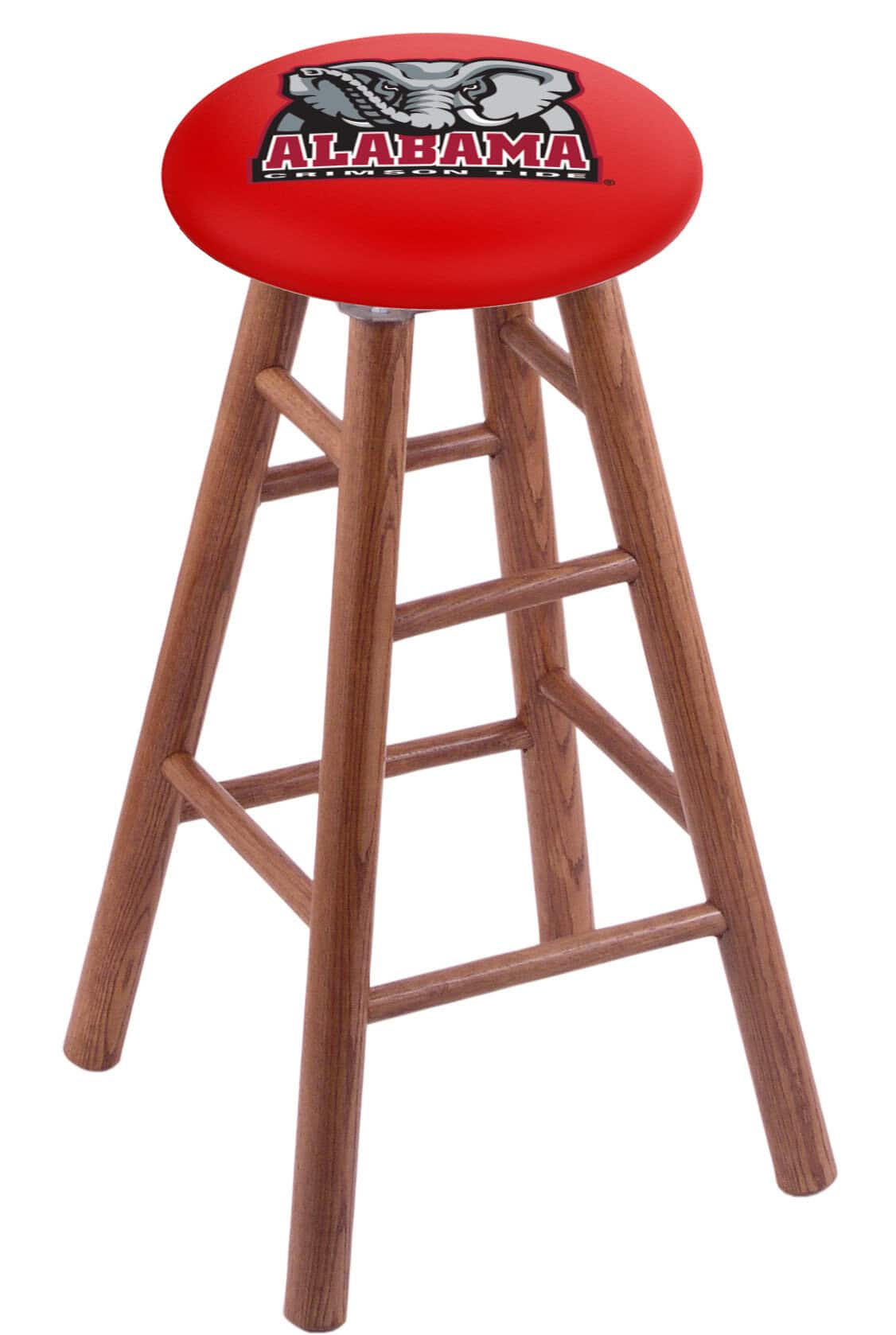 University of Alabama 36" Swivel Oak Extra Tall Bar Stool in Medium Finish (Elephant Logo) 1 University of Alabama 36" Swivel Oak Extra Tall Bar Stool in Medium Finish (Elephant Logo)