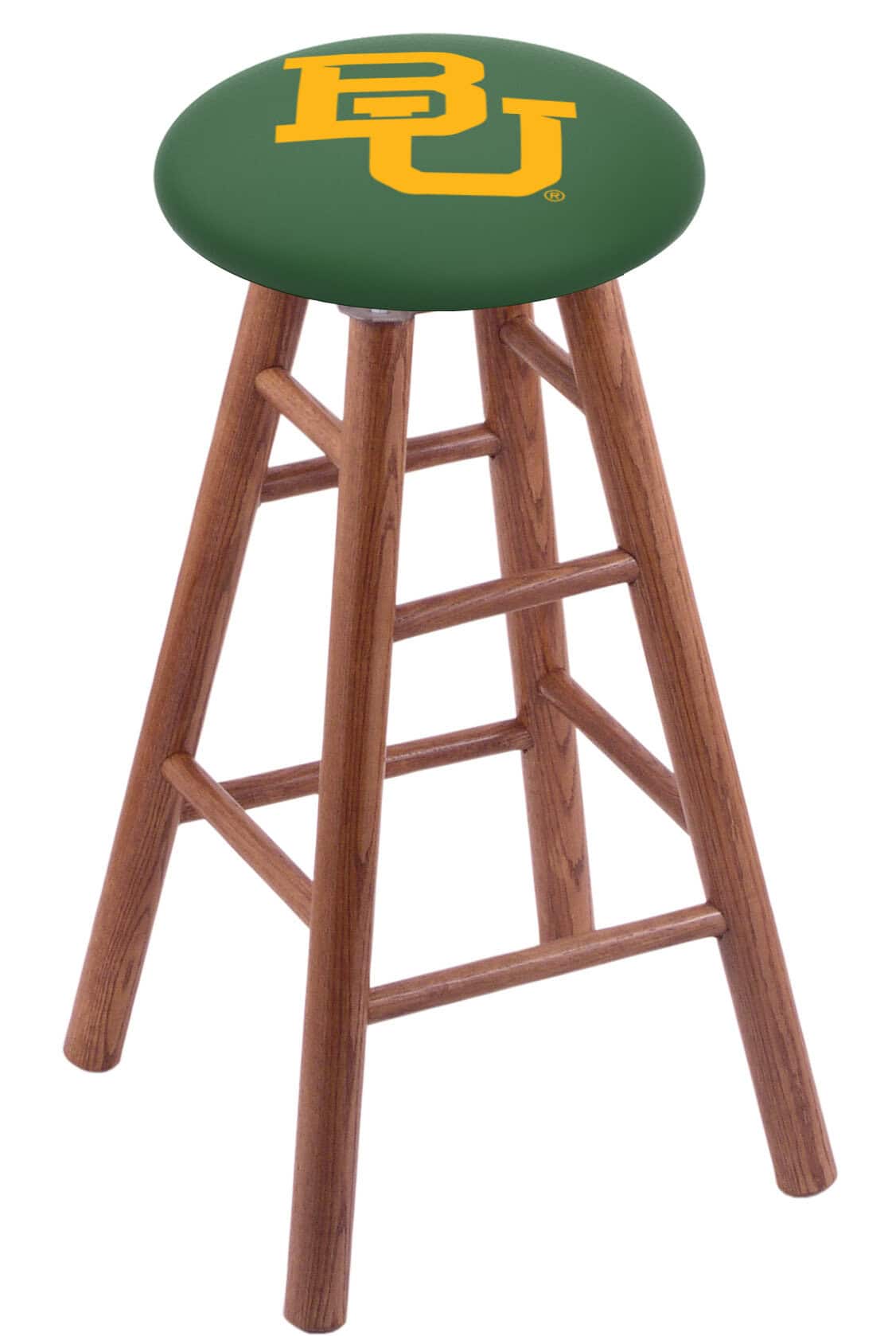 Baylor University 30" Swivel Oak Bar Stool in Medium Finish 1 Baylor University 30" Swivel Oak Bar Stool in Medium Finish