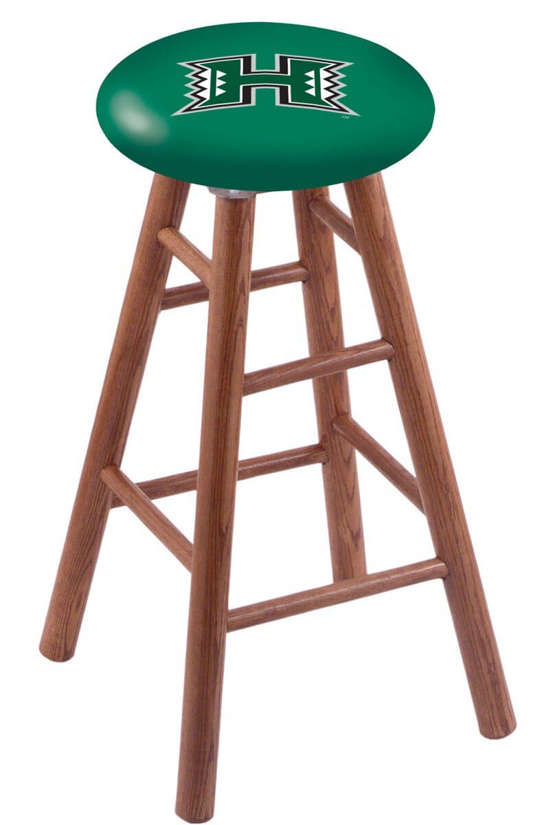 University of Hawaii 30" Swivel Oak Bar Stool in Medium Finish 1 University of Hawaii 30" Swivel Oak Bar Stool in Medium Finish