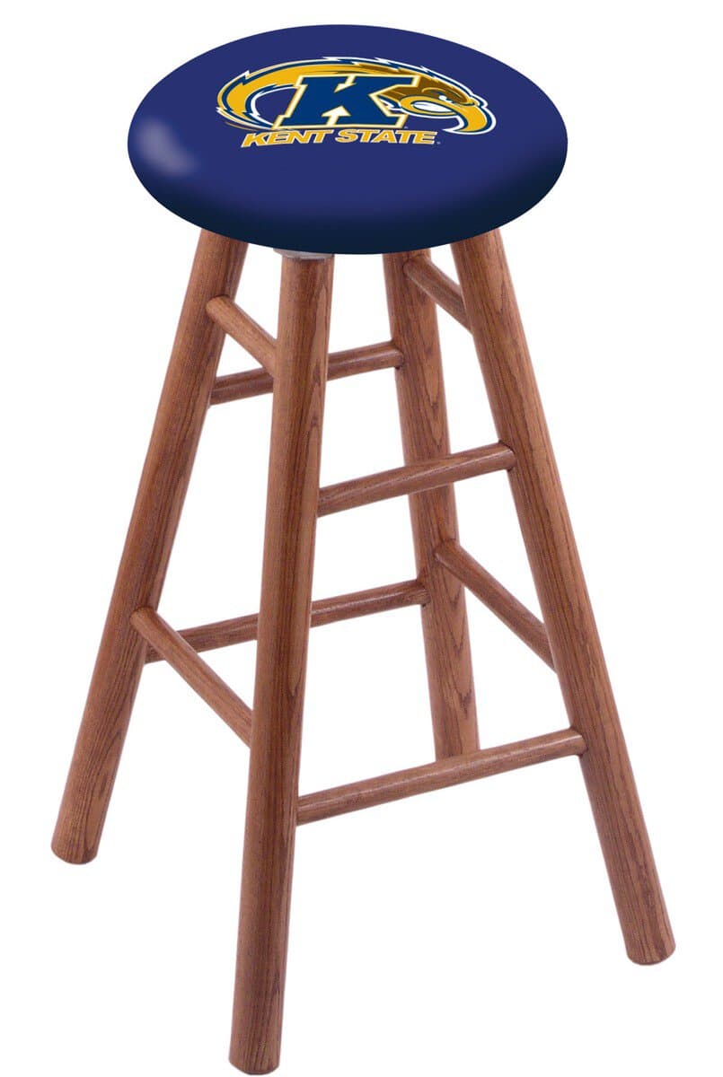 Kent State University 30" Swivel Oak Bar Stool in Medium Finish 1 Kent State University 30" Swivel Oak Bar Stool in Medium Finish