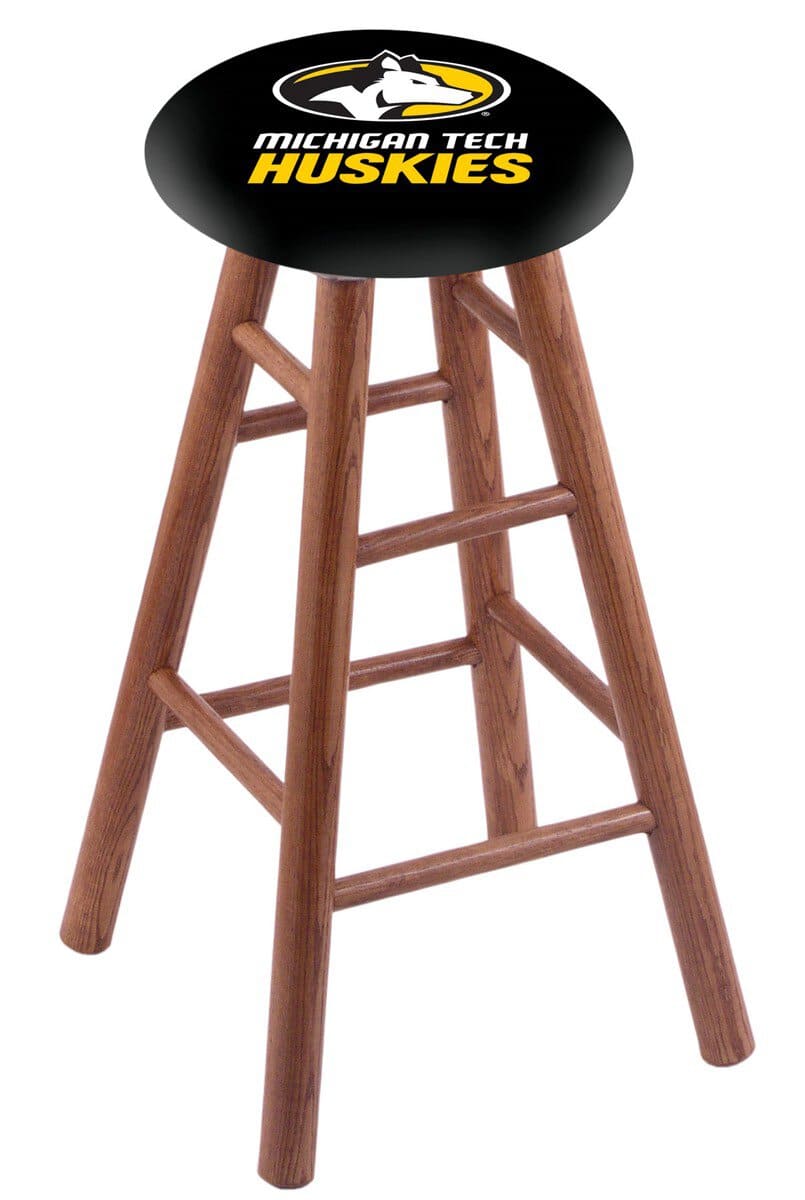 Michigan Tech University 30" Swivel Oak Bar Stool in Medium Finish 1 Michigan Tech University 30" Swivel Oak Bar Stool in Medium Finish