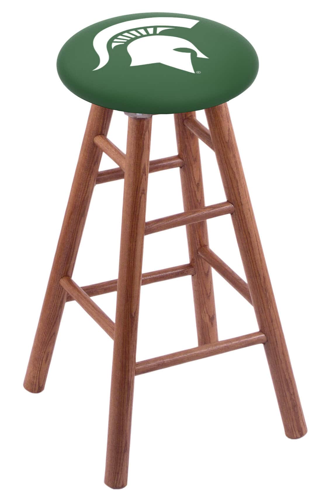 Michigan State University 30" Swivel Oak Bar Stool in Medium Finish 1 Michigan State University 30" Swivel Oak Bar Stool in Medium Finish
