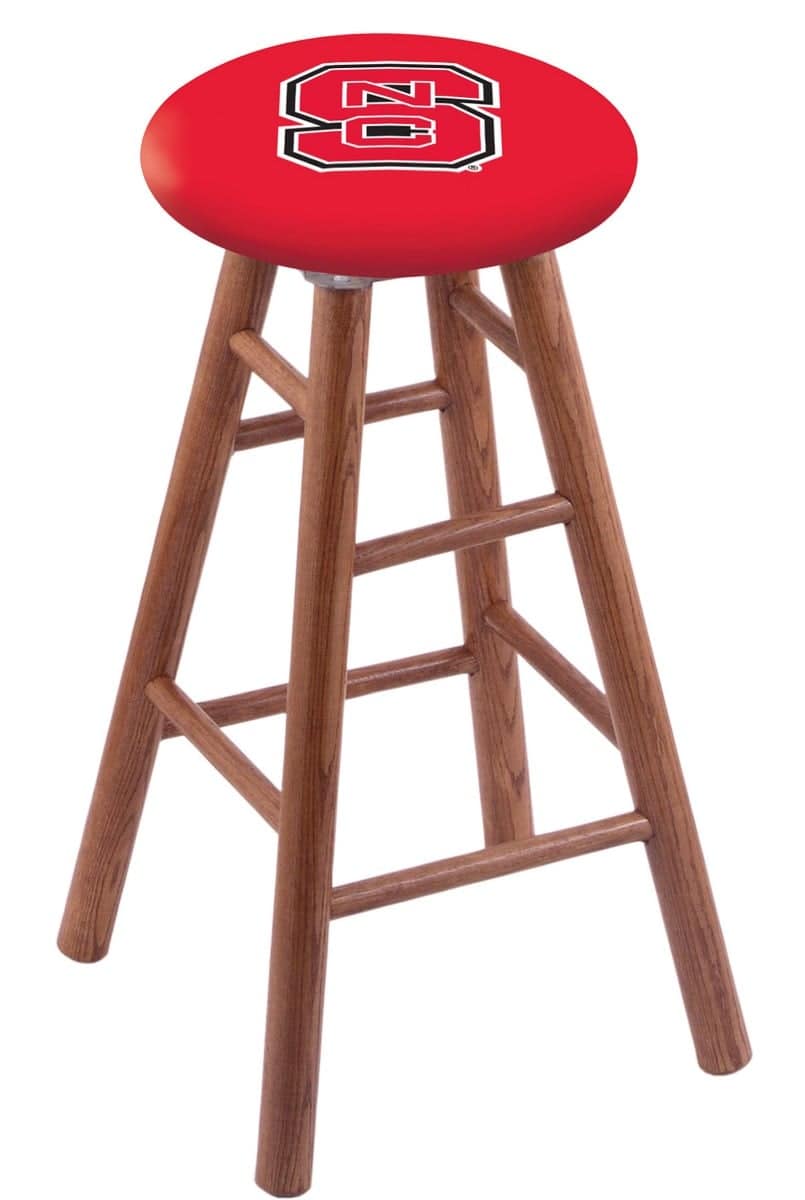 North Carolina State University 30" Swivel Oak Bar Stool in Medium Finish 1 North Carolina State University 30" Swivel Oak Bar Stool in Medium Finish