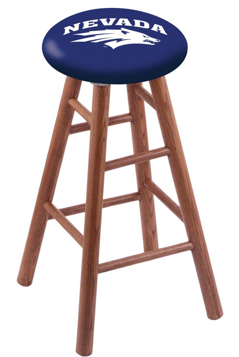 University of Nevada 30" Swivel Oak Bar Stool in Medium Finish 1 University of Nevada 30" Swivel Oak Bar Stool in Medium Finish