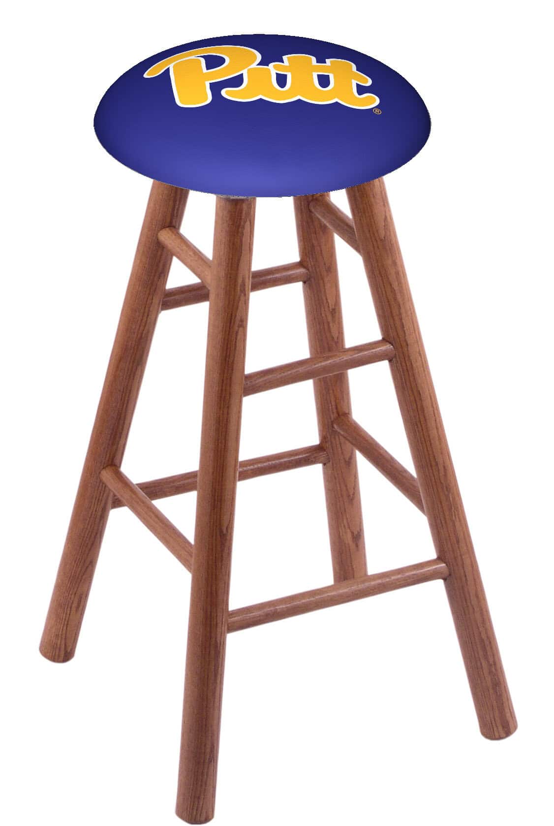University of Pittsburgh 30" Swivel Oak Bar Stool in Medium Finish 1 University of Pittsburgh 30" Swivel Oak Bar Stool in Medium Finish