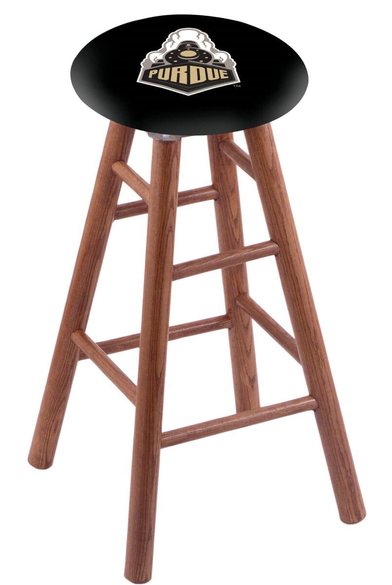 Purdue 30" Swivel Oak Bar Stool in Medium Finish 1 Purdue 30" Swivel Oak Bar Stool in Medium Finish