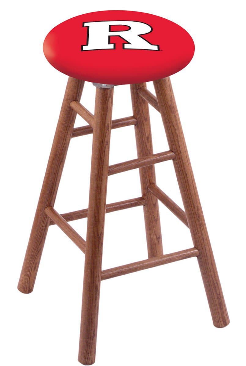 Rutgers 30" Swivel Oak Bar Stool in Medium Finish 1 Rutgers 30" Swivel Oak Bar Stool in Medium Finish