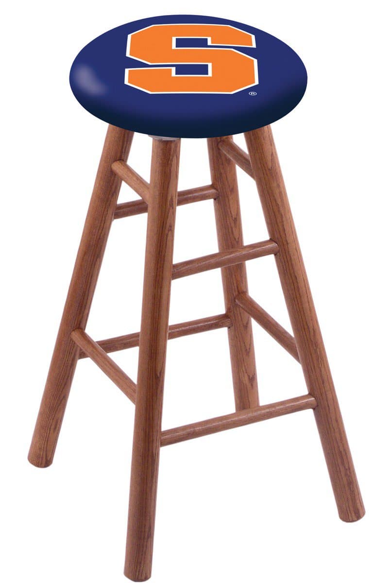 Syracuse University 30" Swivel Oak Bar Stool in Medium Finish 1 Syracuse University 30" Swivel Oak Bar Stool in Medium Finish