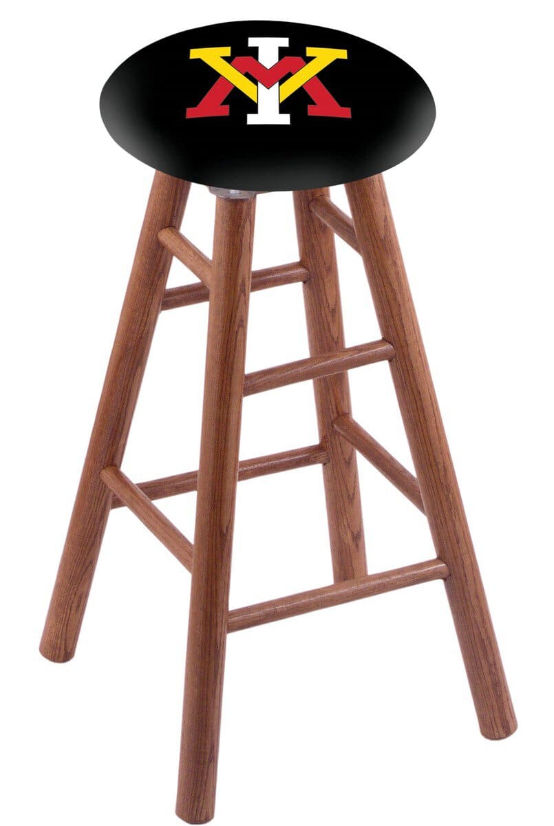 Virginia Military Institute 36" Swivel Oak Extra Tall Bar Stool in Medium Finish 1 Virginia Military Institute 36" Swivel Oak Extra Tall Bar Stool in Medium Finish