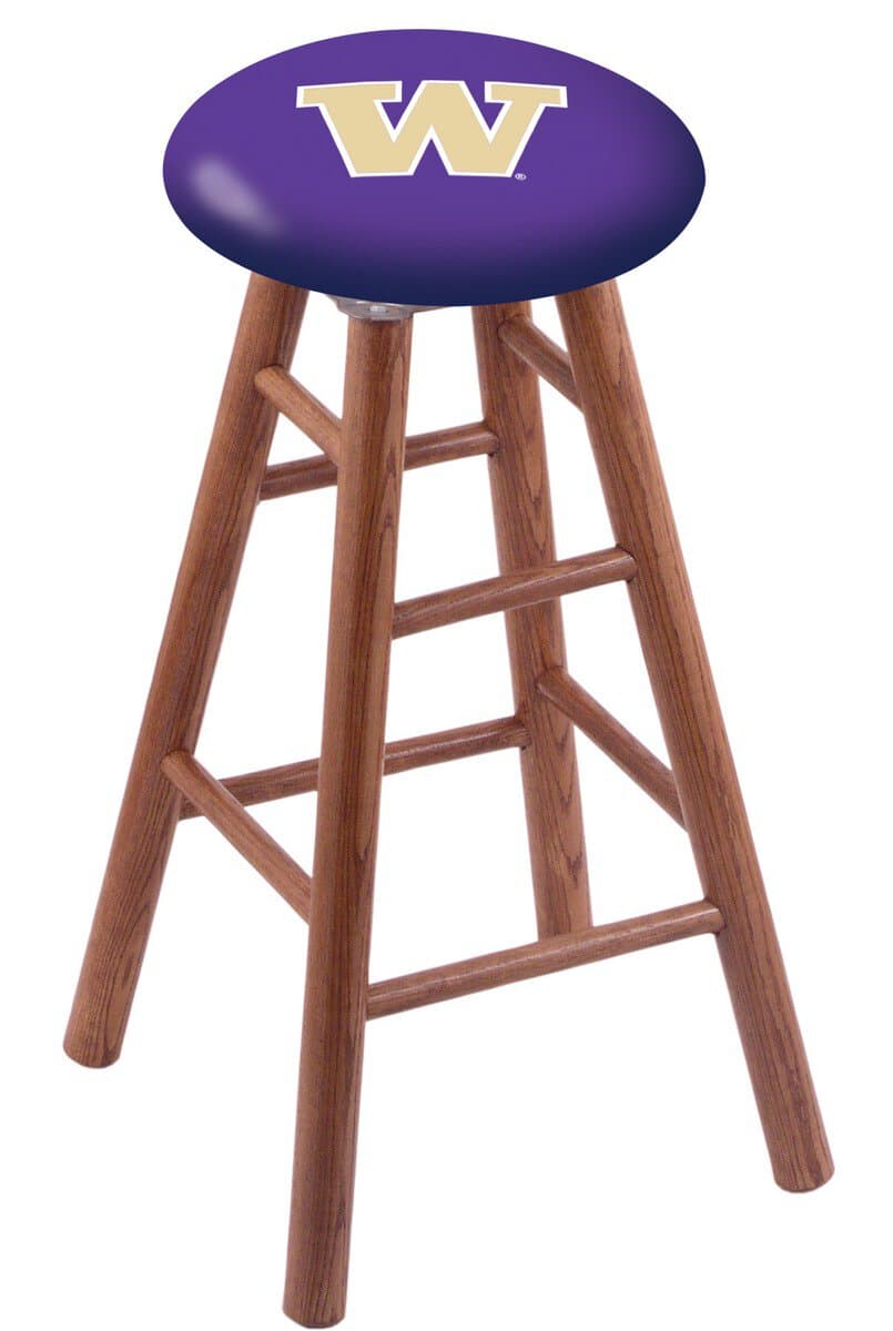 University of Washington 36" Swivel Oak Extra Tall Bar Stool in Medium Finish 1 University of Washington 36" Swivel Oak Extra Tall Bar Stool in Medium Finish