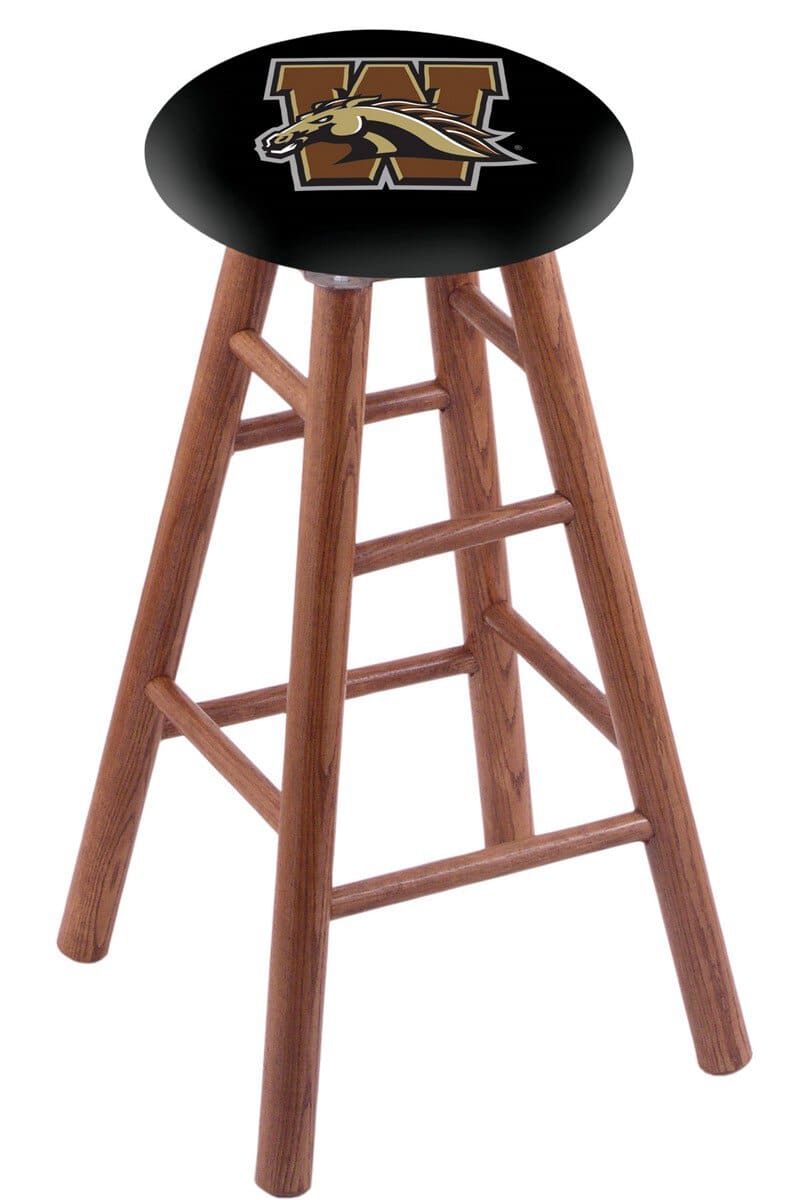 Western Michigan University 36" Swivel Oak Extra Tall Bar Stool in Medium Finish 1 Western Michigan University 36" Swivel Oak Extra Tall Bar Stool in Medium Finish