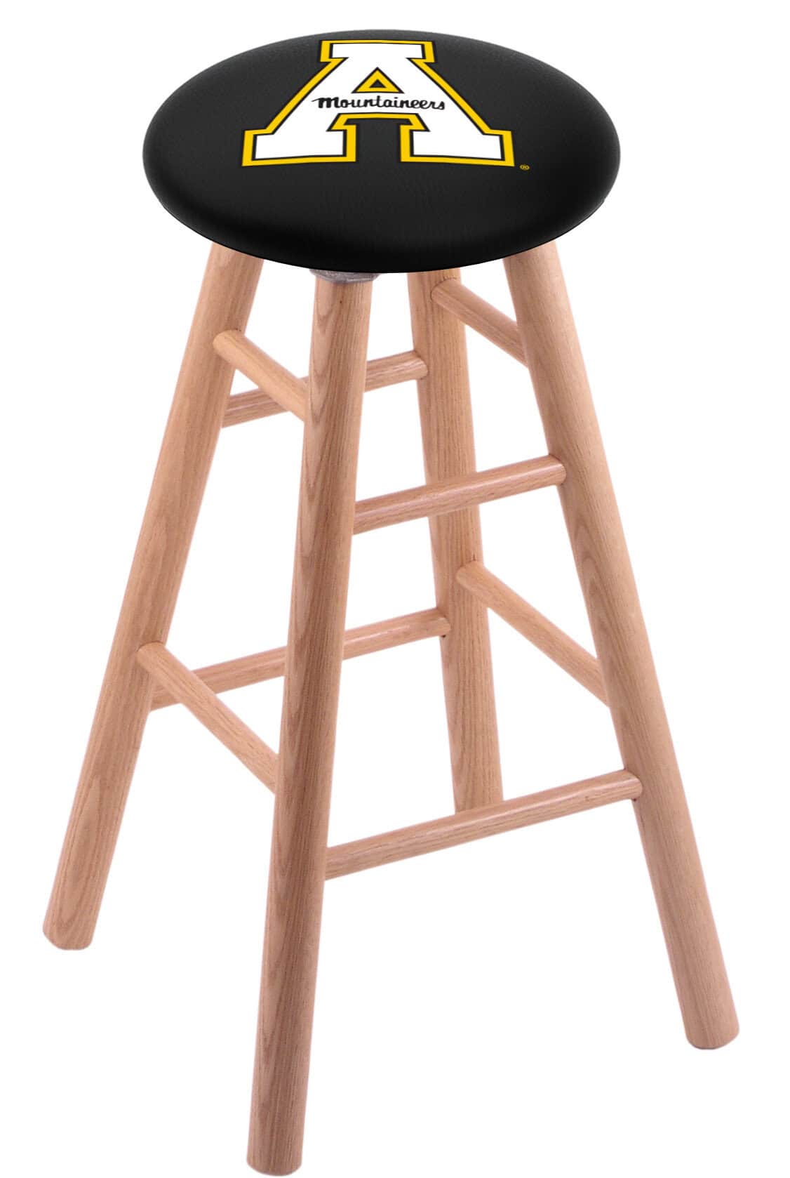 Appalachian State University 36" Swivel Oak Extra Tall Bar Stool in Natural Finish 1 Appalachian State University 36" Swivel Oak Extra Tall Bar Stool in Natural Finish