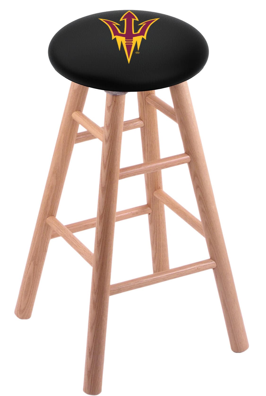 Arizona State University 24" Swivel Oak Counter Stool in Natural Finish (Pitchfork Logo) 1 Arizona State University 24" Swivel Oak Counter Stool in Natural Finish (Pitchfork Logo)