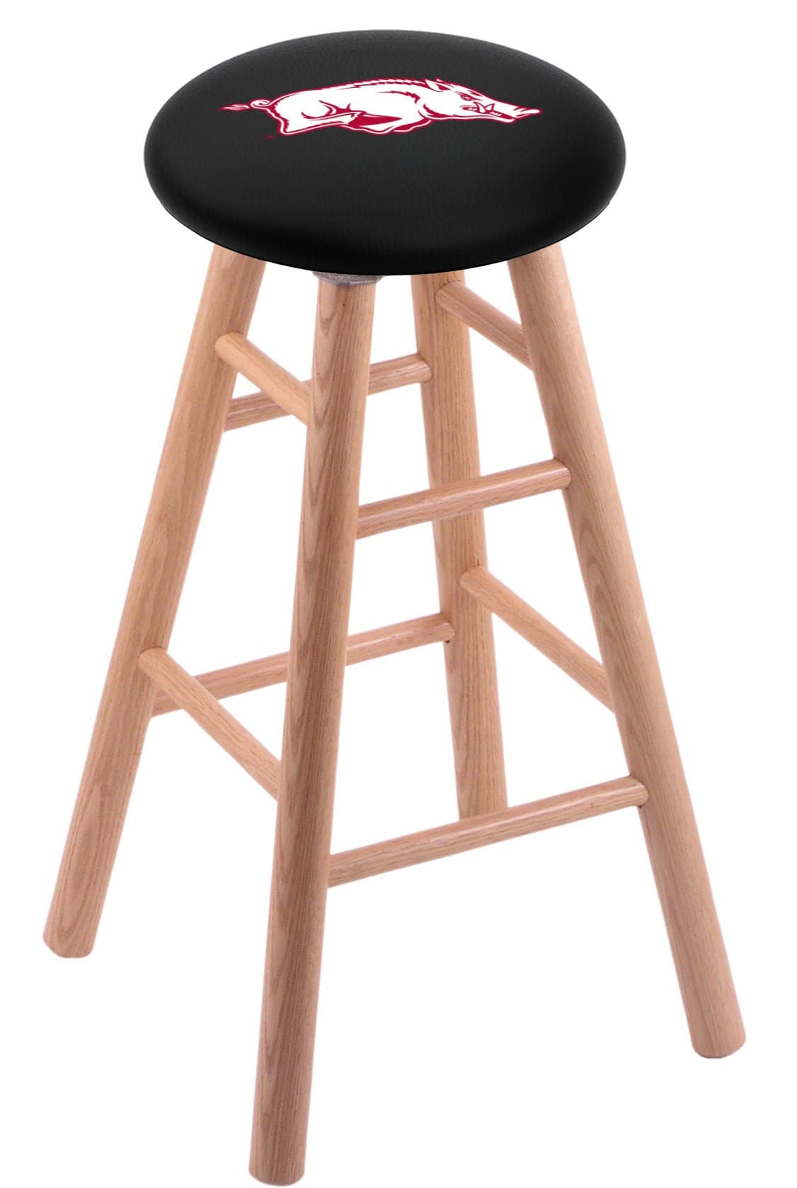 University of Arkansas 36" Swivel Oak Extra Tall Bar Stool in Natural Finish 1 University of Arkansas 36" Swivel Oak Extra Tall Bar Stool in Natural Finish