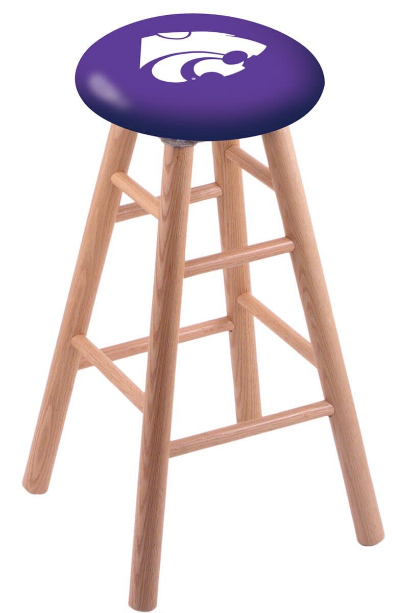 Kansas State University 36" Swivel Oak Extra Tall Bar Stool in Natural Finish 1 Kansas State University 36" Swivel Oak Extra Tall Bar Stool in Natural Finish