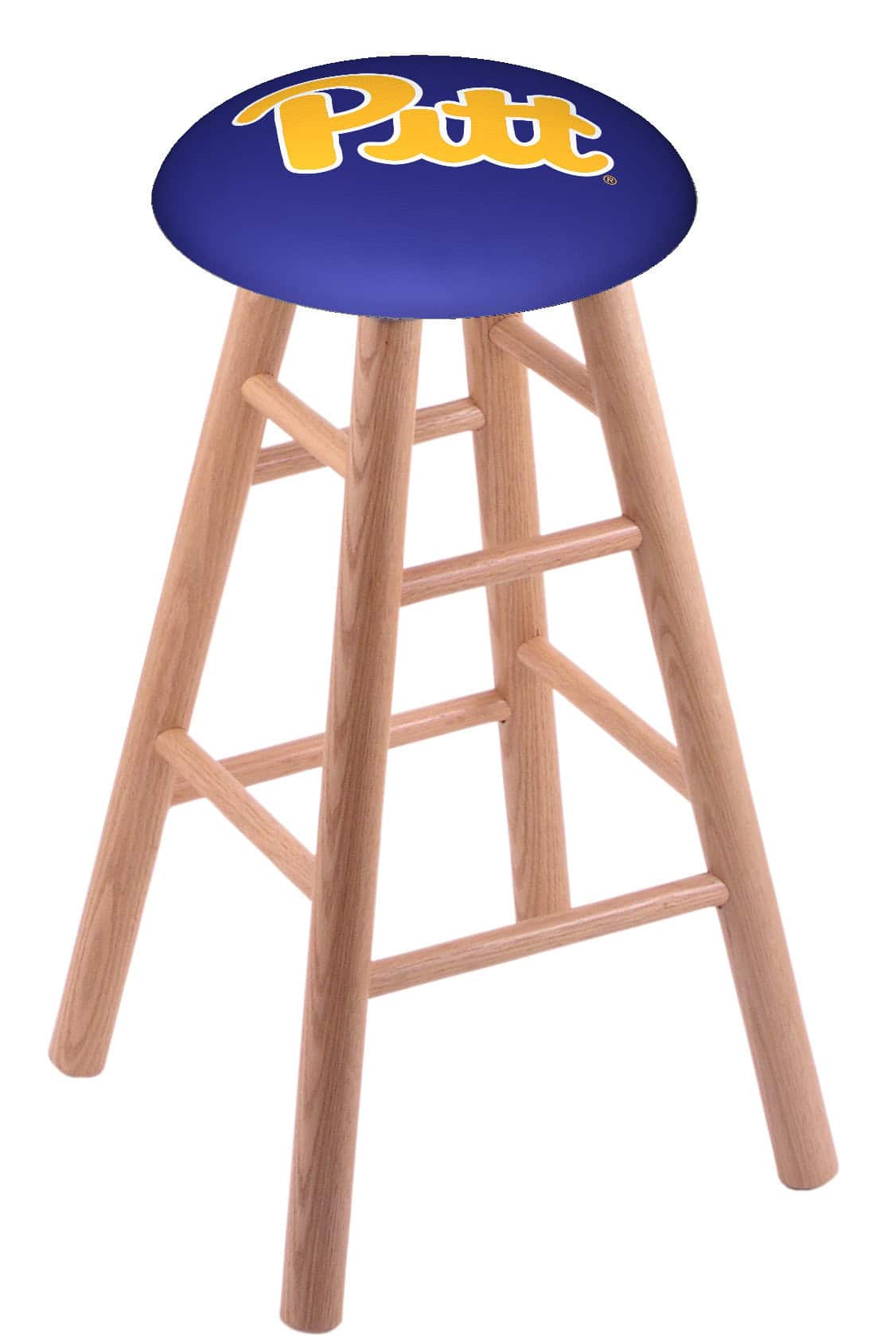 University of Pittsburgh 36" Swivel Oak Extra Tall Bar Stool in Natural Finish 1 University of Pittsburgh 36" Swivel Oak Extra Tall Bar Stool in Natural Finish