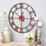 Oversized 18.5 Inch Silent Red Roman Numerals Wall Clock