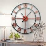 Oversized 18.5 Inch Silent Red Roman Numerals Wall Clock