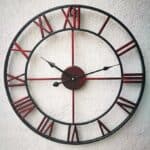 Oversized 18.5 Inch Silent Red Roman Numerals Wall Clock