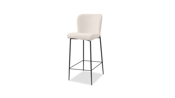 REEF Beige Fabric Counter Stool Black Metal 2
