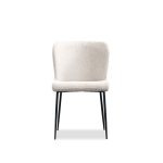 REEF Biscuit Beige Fabric Dining Chair Black Metal Base 8 REEF Biscuit Beige Fabric Dining Chair Black Metal Base